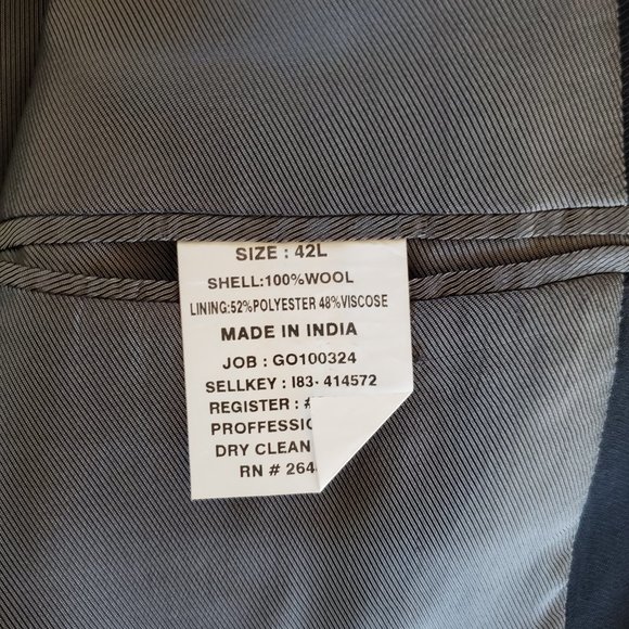 Perry Ellis Portfolio Navy Men's Wool Suit 42L - Picture 10 of 15